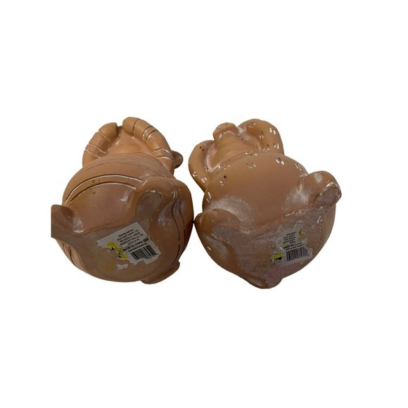 Speak No Evil and See No Evil Pig Figurines Ceramic Rustic Country 5" - Picture 3 of 6